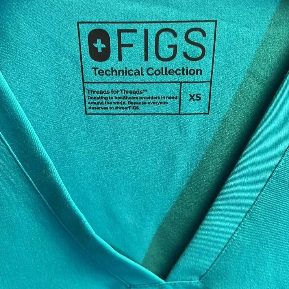 Figs top. Size XS Aqua blue - Picture 2 of 4